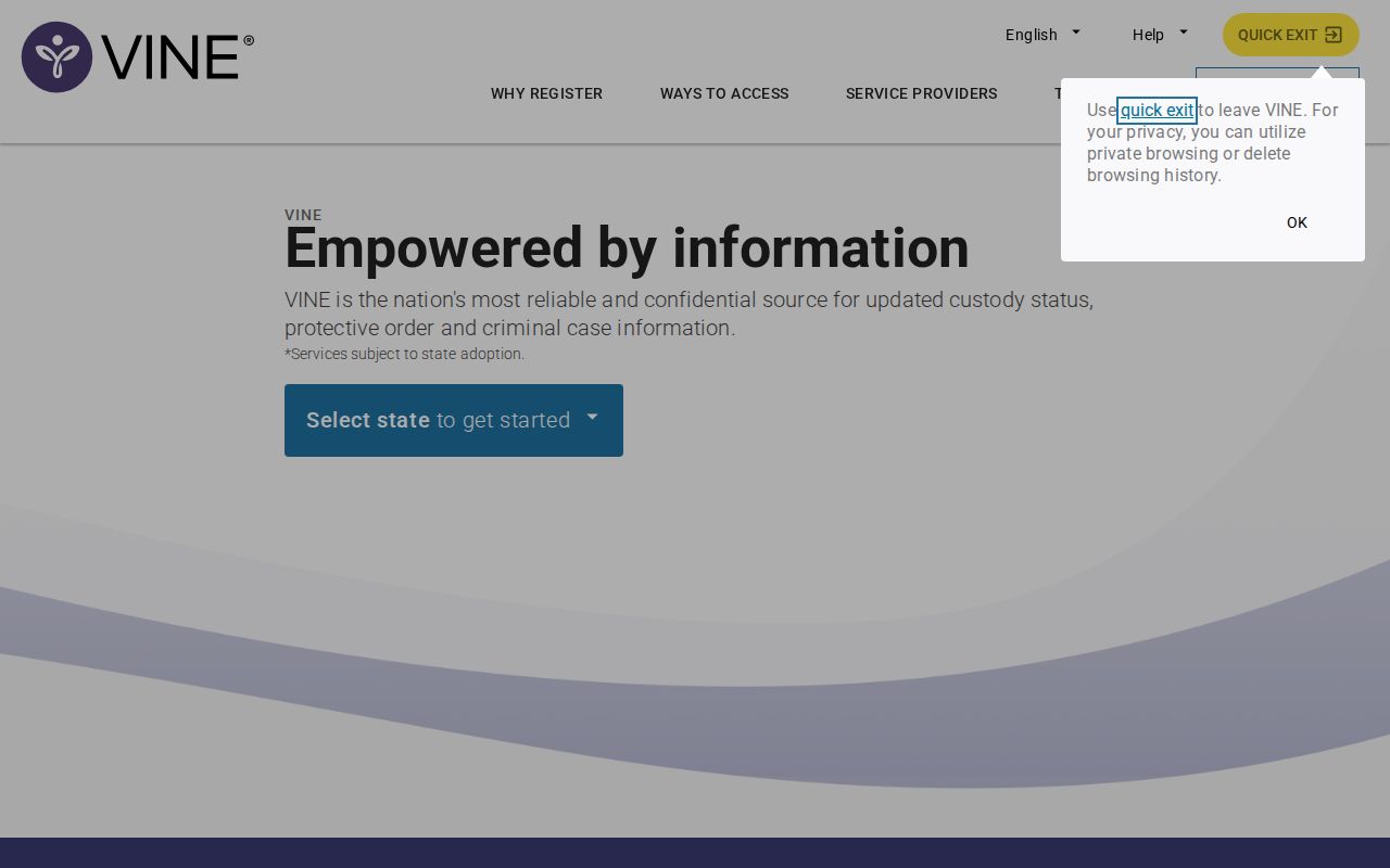 VINELink entry for a Ste. Genevieve County released inmate search